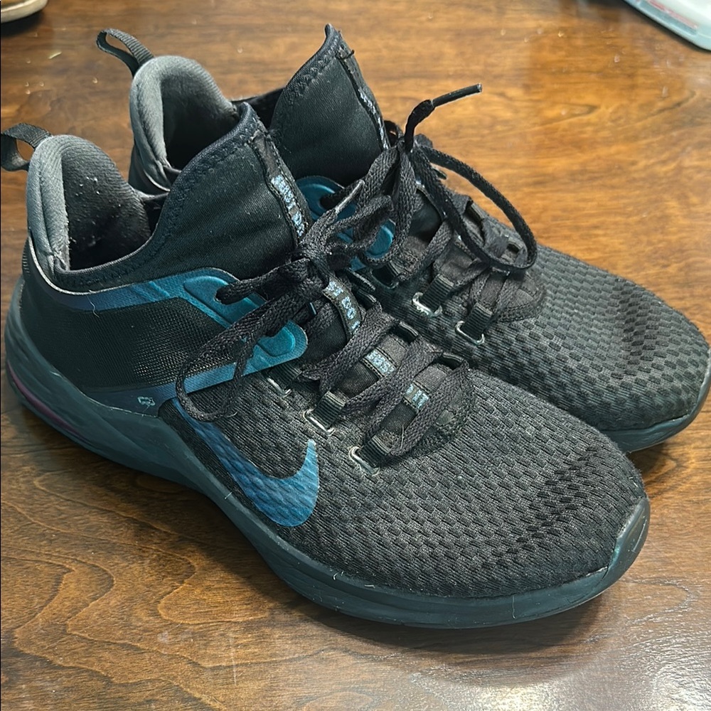 Nike Black and Blue Athletic Shoes with Reinforced Support